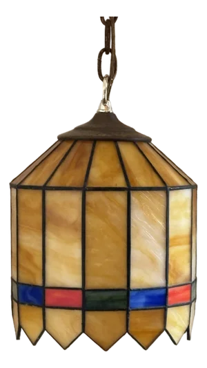 Mid-20th Century Slag Glass Pendant Light