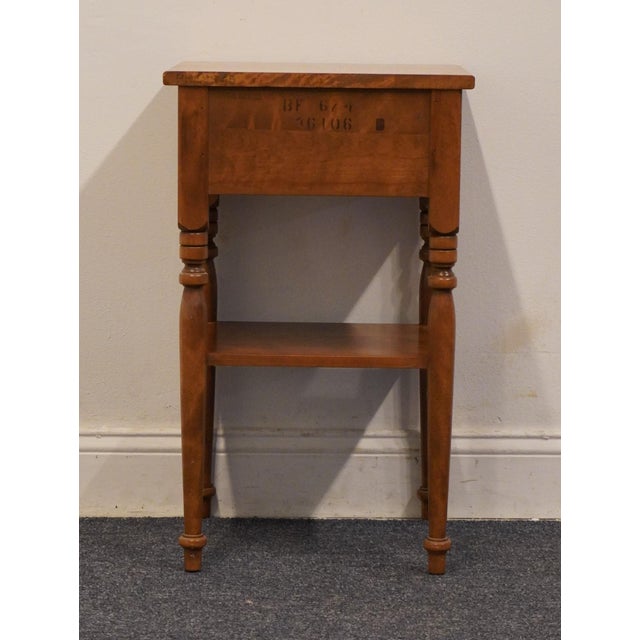 Ethan Allen Heirloom Nutmeg Maple Colonial Early American 16" Tiered Nightstand 674 For Sale - Image 11 of 12