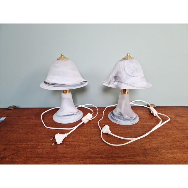 Mushroom Lamps in Marbled Murano Glass, Italy, 1970s, Set of 2 For Sale - Image 14 of 15