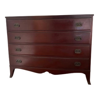 Mid 20th Century Continental Furniture Company Mahogany Serpentine Chest of Drawers — Classic Curved Front Design For Sale