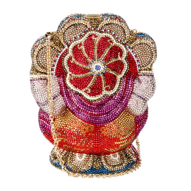 Judith Leiber 2020s Judith Leiber Ganesh Crystal Evening Clutch Bag Minaudiere Shoulder For Sale - Image 4 of 10