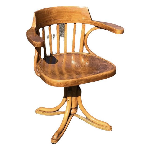 Bentwood Swivel Desk Chair For Sale - Image 9 of 9