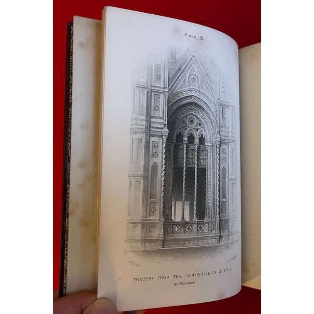 Gothic Fine Leather Bindings - John Ruskin "The Seven Lamps of Architecture" 1899 For Sale - Image 3 of 11