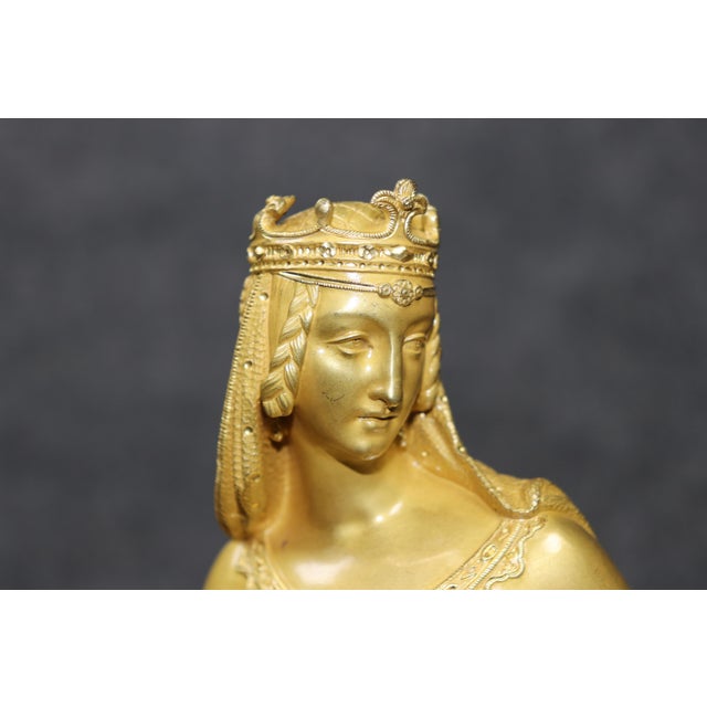 Metal Antique French 19th C. English Style Mantle Clock by Guenee For Sale - Image 7 of 17