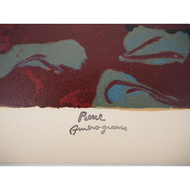 Pierre Ambrogiani, Colorful Bouquet, Original Woodcut For Sale - Image 5 of 8