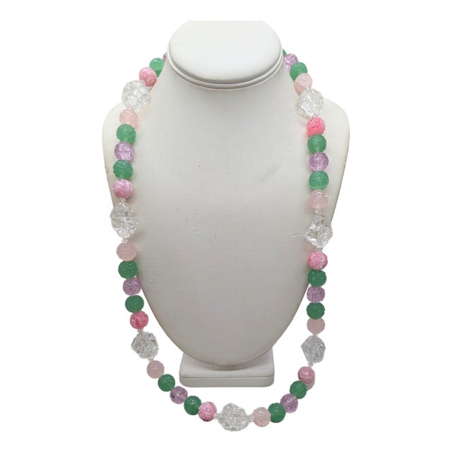 Vintage 1960s Signed Cadoro Beaded Sautoir Necklace For Sale