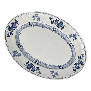 Large Oval Terre de Fer Jane Model Platter from KG Lunéville, 1900s For Sale