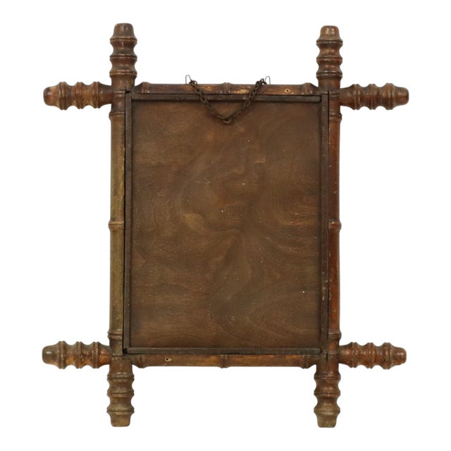 Antique Chinoiserie Faux Bamboo Mirror in Wood For Sale - Image 13 of 15
