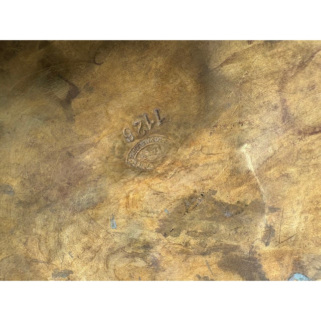 Brass 1960s Italian Hammered Brass Planter Stamped Egidio Casagrande For Sale - Image 8 of 10