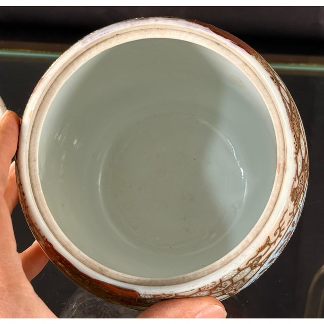 Antique 19th C. Japanese Meiji Period Porcelain Lidded Jar With Figural Enamel and Gilt Decoration For Sale In Providence - Image 6 of 11