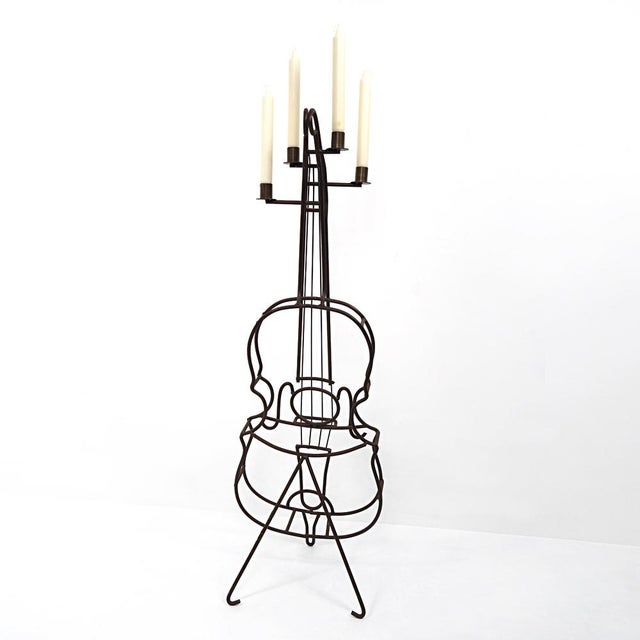 Large Mid-Century Modern Wire Steel Candleholder For Sale - Image 6 of 14