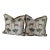 Pair Palm Beach Style 20" by 20" Velvet Shell, Silk Trim, Duck Feather Pillows For Sale