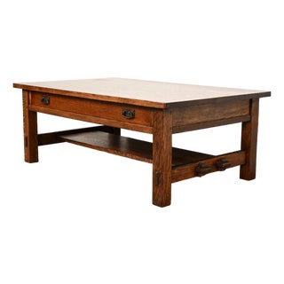 L. & J. G. Stickley Antique Mission Oak Arts & Crafts Coffee Table, Circa 1910 For Sale