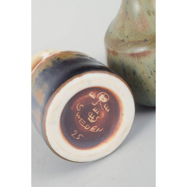 Carl-Harry Stålhane Mid-20th Century Miniature Ceramic Vases by Carl-Harry Stålhane for Rörstrand, Set of 2 For Sale - Image 4 of 5
