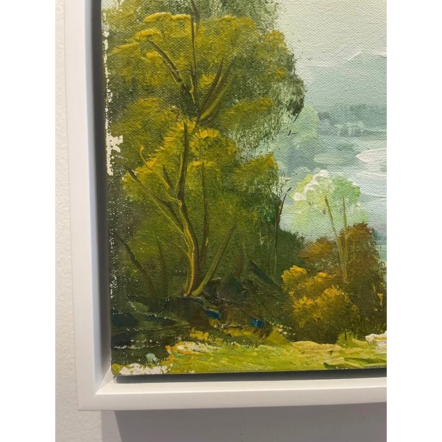 Vintage Landscape Painting on Canvas - Newly Framed For Sale - Image 4 of 12
