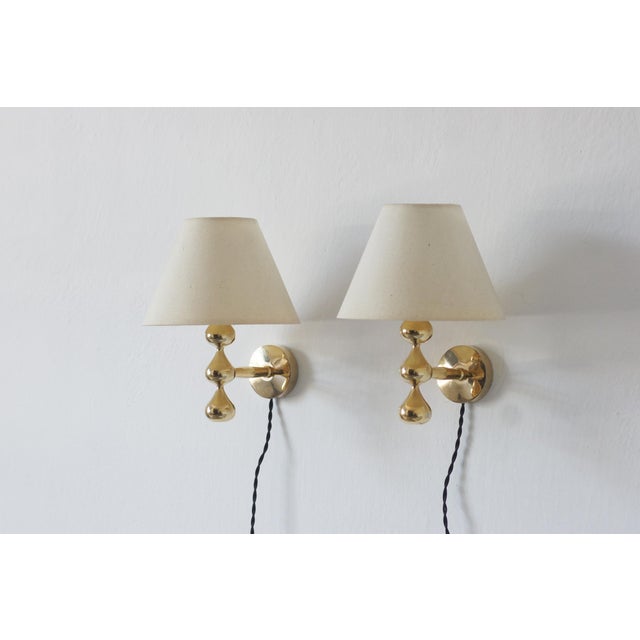 24 Carat Gold Plated Teardrop Wall Lamps by Hugo Asmussen, Denmark, 1970s, Set of 2 For Sale - Image 9 of 9