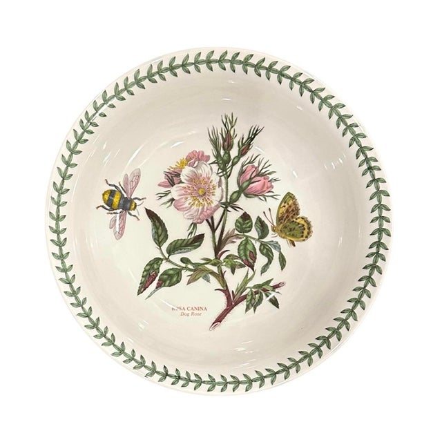 English Portmeirion Botanic Garden Low Rim Soup / Pasta Bowls Floral / Flower / Botanical, a Set of 2 For Sale - Image 3 of 5