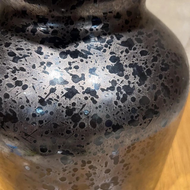 Mid 20th Century 1960s Sculptural Tapered Planter Speckled Brown For Sale - Image 5 of 8