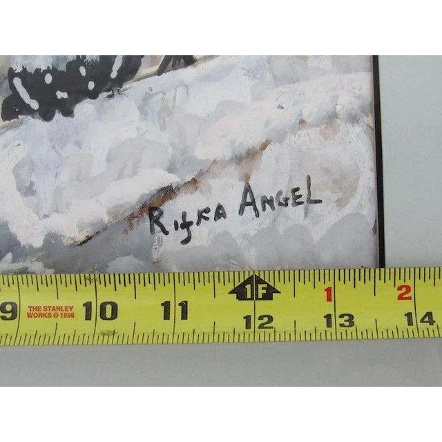 Signed gouche by Rifka Angel. Entitled Winter Scene in Upper Darby, PA. Measures site: 11" by 13 1/2". Biography Rifka...