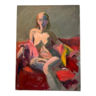 Contemporary Original Female Nude Abstract Painting Double Sided For Sale