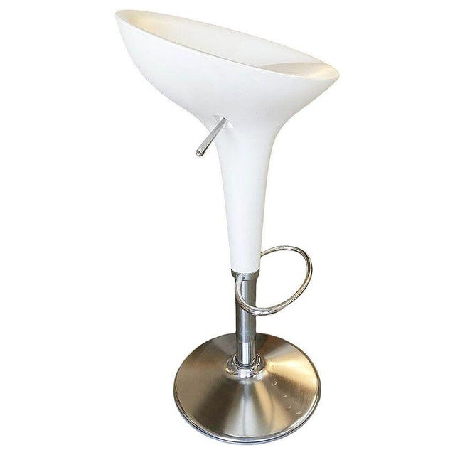 Philippe Starck Style White Modernist Stool and Table Set For Sale - Image 4 of 9