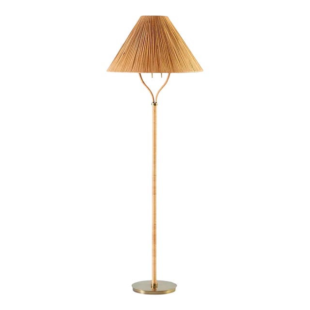 French Delphine Rattan Floor Lamp For Sale