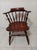 1950s Colonial Windsor Style Wood Chair With Cushion Black Set of 2 For Sale - Image 4 of 5