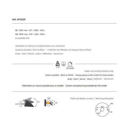 Mid-Century Modern White One Straight Arm Two Swivels Wall Lamp by Serge Mouille For Sale - Image 3 of 5