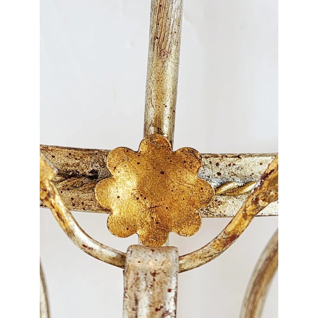 Regency Style Swag Gilt Iron Wall Sconces - A Pair For Sale - Image 10 of 12