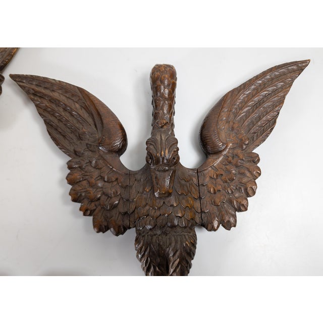 20th Century Pair of Architectural Swan Bird Form Table Legs in Black Forest Style For Sale In New York - Image 6 of 13