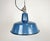 Industrial Blue Enamel Factory Lamp with Cast Iron Top, 1960s For Sale - Image 14 of 14