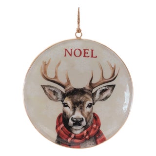 Iron Disc Deer Ornament Set of 6 For Sale