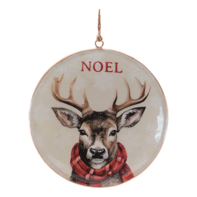 Iron Disc Deer Ornament Set of 6 For Sale