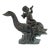 1970s Large Classical Verdigris Bronze Cherub & Dolphin Fountain For Sale