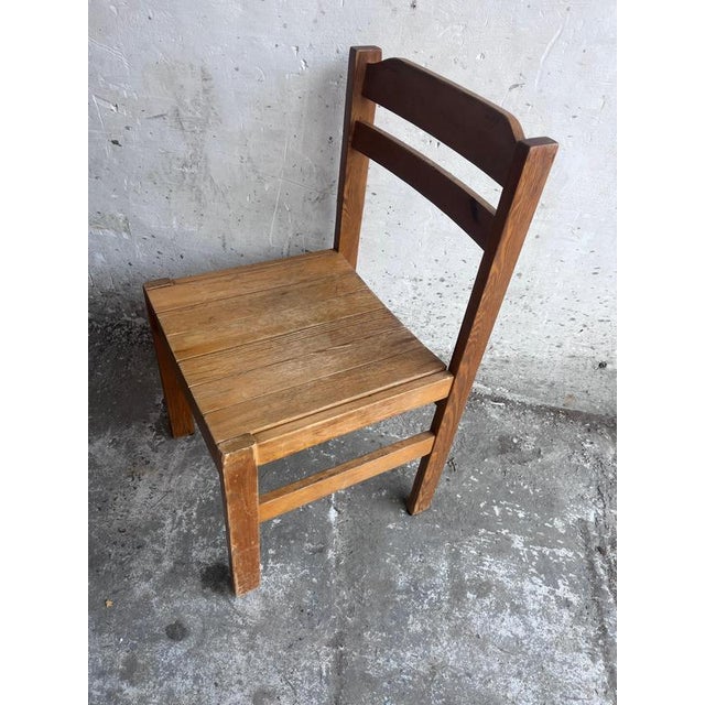 Rustic Wood Dining Chairs, Europe, 1970s, Set of 4 For Sale - Image 4 of 7