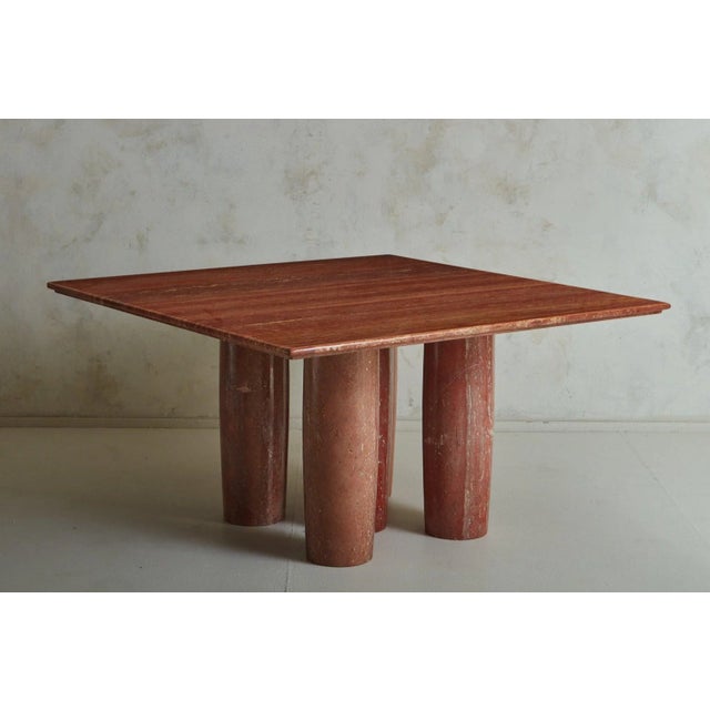 ‘Il Colonnato’ Dining Table in Red Persian Travertine by Mario Bellini for Cassina, Italy 1970s For Sale - Image 13 of 13