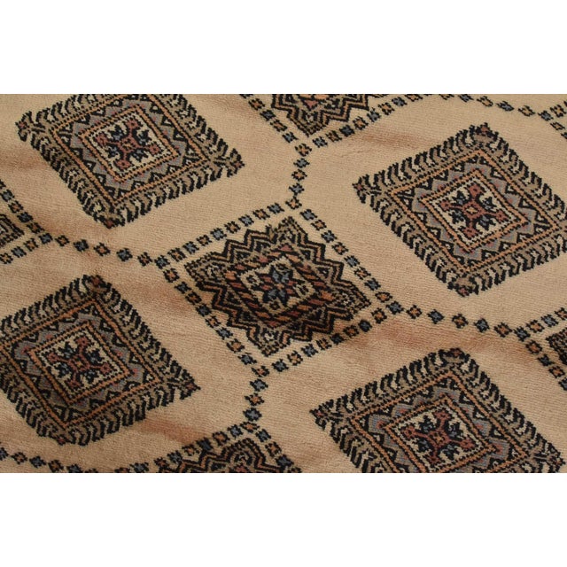 Bokhara Jaldar Rug 8′ X 9’6” Beige Wool Tribal Hand-Knotted Oriental Carpet For Sale - Image 4 of 14