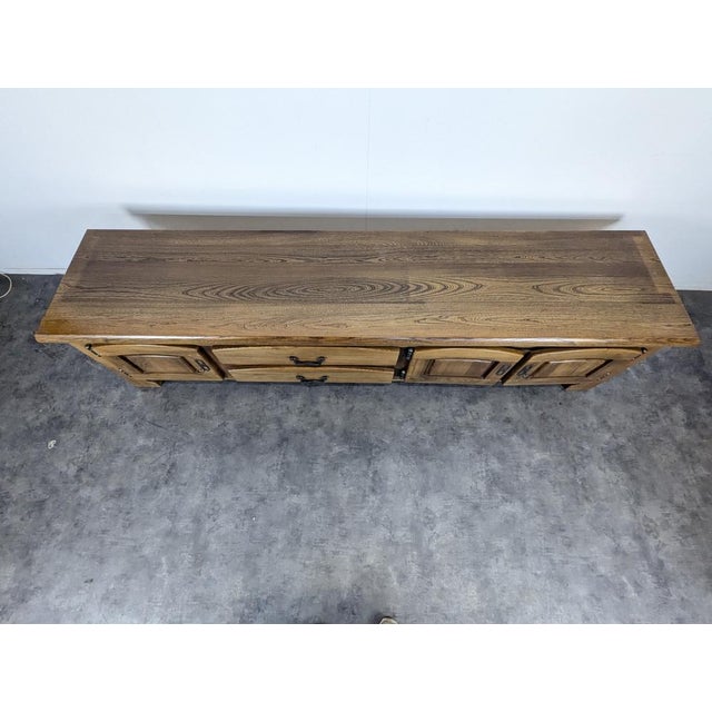Large Low Sideboard in Oak For Sale - Image 5 of 8