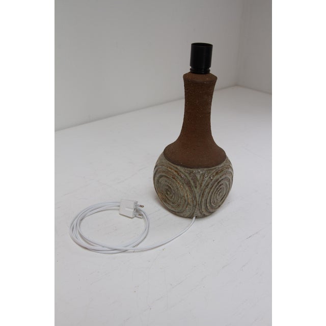 Danish modern ceramic table lamp by børge christoffersen for chris haslev, 1960s. scandinavian mid-century modern handmade...