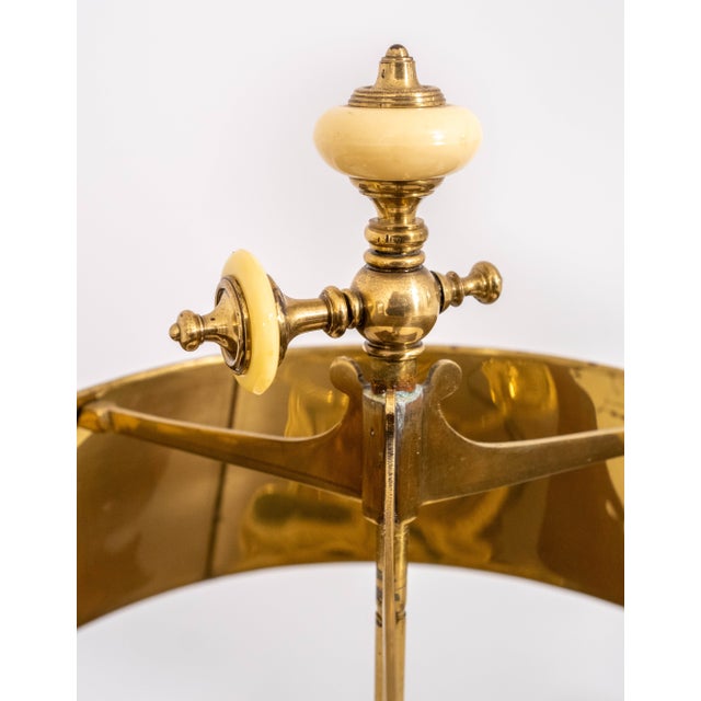 Vintage High Quality French Toleware Brass Bouillottee Lamp For Sale In Philadelphia - Image 6 of 11