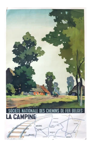 1950 Original Belgian Railways Poster, La Campine