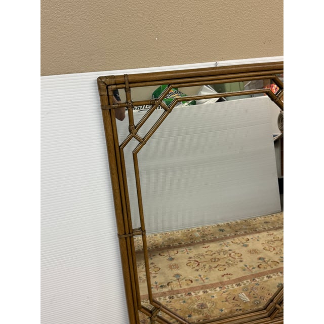 Hollywood Regency Faux Bamboo Wall Mirror For Sale - Image 4 of 12