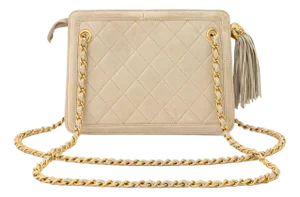 Chanel Matelasse Beige Lambskin Shoulder Bag
