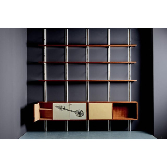 Gold Wall-Mounted Shelving Unit by Osvaldo Borsani, Italy, 1950s For Sale - Image 8 of 18