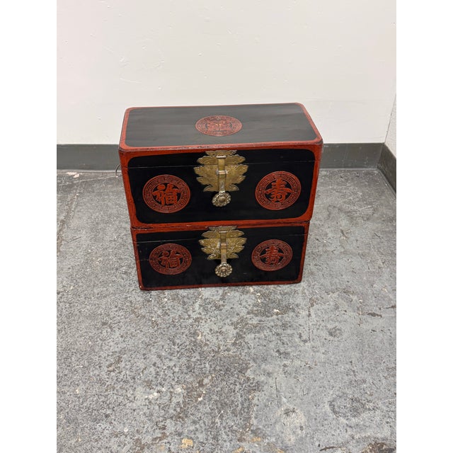 Early 20th Century Korean Vintage Wedding Box/Dowry Chest, Pair For Sale - Image 5 of 12