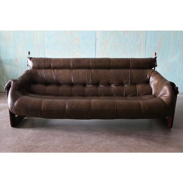 Percival Lafer MP - 97 sofa for Brazil Industries. Coveted extended headrest. This sofa was recently reupholstered in a...