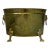 Vintage Asian Motif Lion Head Oval Brass Cachepot Planter For Sale