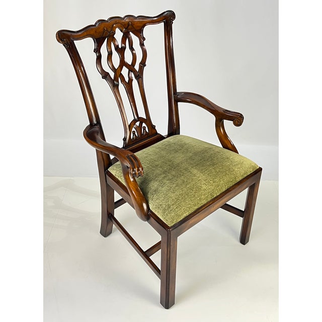 Chippendale Theodore Alexander Althorp Collection Pierced Back Chippendale Dining Chairs - Set of 10 For Sale - Image 3 of 18