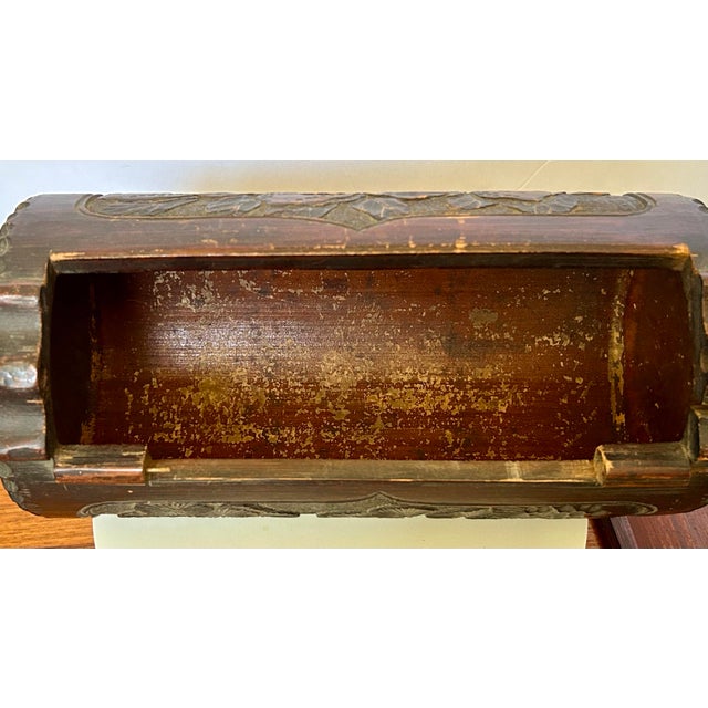 Antique Chinese Carved Bamboo Water Carrier For Sale - Image 4 of 7