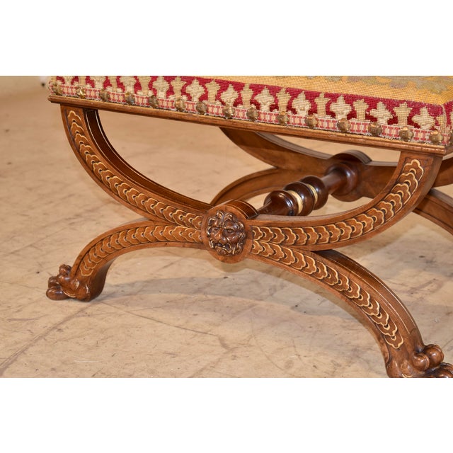 19th Century French Walnut Stool For Sale In Greensboro - Image 6 of 9